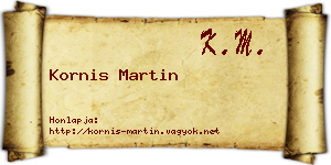 Kornis Martin névjegykártya