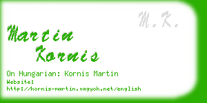 martin kornis business card